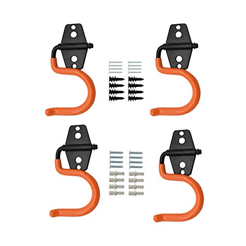 Garage Tool Organizer Wall MountWall Holders for ToolsWall Mount Tool OrganizerGarage OrganizerGarden Tool OrganizerGarage Storage（Orange）4Pack