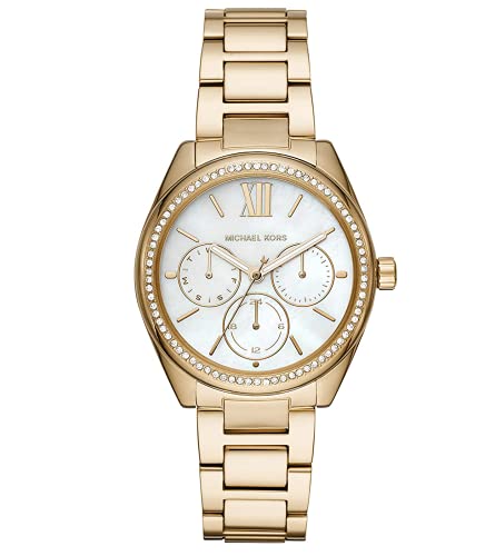 Michael Kors ���f�B�[�X Janelle �r���v ���@�\ �S�[���h�� �X�e�����X�X�`�[�� MK7094