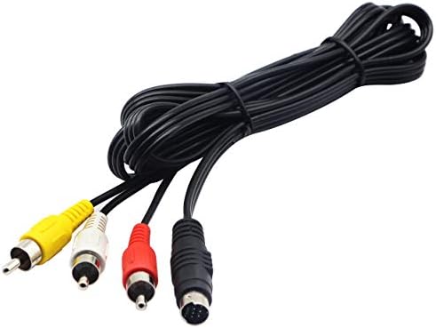 zdyCGTime 3 RCA Plug to 7 Pin Mini DIN Plug Extension Cable S-Video 7 Pin DIN Male to 3 RCA Male RGB Composite Video Extender Cable Adapter for DVD,TV,HDTV,VCR's,CD Players,PC Laptop(5ft/1.5M)