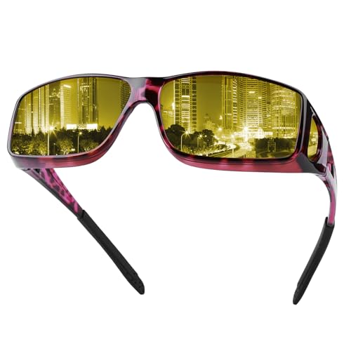 Image of Night Driving Glasses for Men Women Fit Over Sunglasses Anti Glare Polarized HD Night Vision Glasses