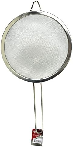 Dura Kitchen Accessories LARGE Mesh Strainer Colander Sieve with Handle for Kitchen Food Rice Vegetable, 14 cm, 18 cm and 22 cm, Set of 3