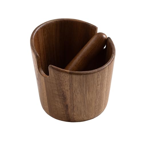 SHAWCHUFOO Solid Wood Coffee Knock Box, 1.6L Espresso Knock Box with Removable Magnetic Knock Bar, Coffee Grounds Knock Box for Espresso Machine Accessories, Coffee Puck Knock Box for Home & Cafe
