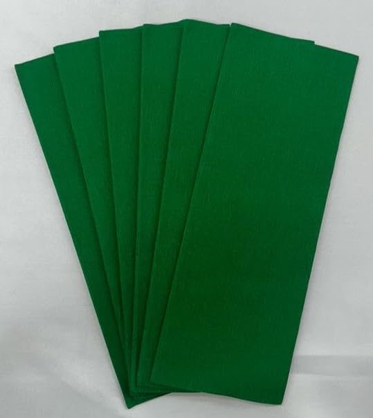 Flower Making Duplex Wrinkled Stretchable Crepe Paper for DIY Flower Making and Wrapping (Pack of 6 Sheets) (Green)-picture-13