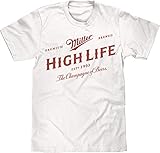 Tee Luv Miller High Life Beer Logo Shirt (White) (3XL)