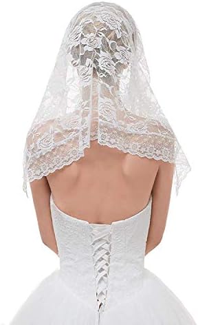 Miniatura 2 de Beautyflier Mantilla de encaje de velo negro de la iglesia católica capilla velo de capilla cubierta de cabeza latina