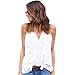 Produktbild Elecenty Damen Solide Hemden Ärmellos Tops Bluse Reizvolle Aushöhlen T-Stücke Sommerhemd Lose Hemd Blusen Pulli Haushemd Frauen Blusenshirt Sommerbluse Blusentop V-Ausschnitt (2XL, Weiß)