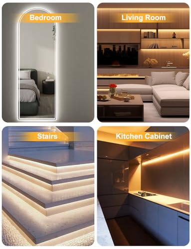 Image of COB LED Strip Light 16.4ft, Dimmable 2300K-6500K White CCT Tunable, DC 24V Cuttable LED Tape Light, High Density 3040 LED 36W CRI 90, APP Remote Control, Music Mode, For Home DIY, Living Room, Bedroom