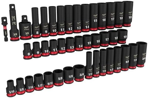 Milwaukee 49-66-7009 43PC SHOCKWAVE Impact Duty 3/8" Drive SAE & Metric Deep 6 Point Socket Set