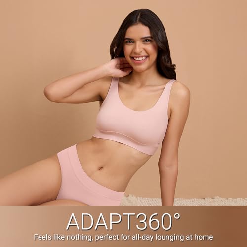Image of NYKD By Nykaa Padded Non-Wired Transparent Back Bra with Free Transparent Shoulder Straps - NYB373