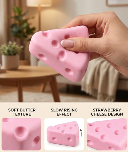 Image of 2Pcs Cheese Squishy, Taba Squishy, Dumpling Squishy-Stretchy Food-Shaped Sensory (pink1)