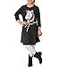Produktbild Candygirls Kinder Kleid Einhorn Pailletten Fell Sweatshirt Strick Silber Streifen Mädchen P168 (Schwarz, 104/110)