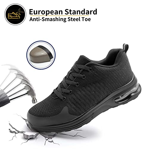LUPWEE Steel Toe Shoes for Men Women, Slip Resistant Safety Work Shoes Puncture Proof Comfortable Indestructible Sneakers with Specialized Work Insole for Industry Construction Warehouse2