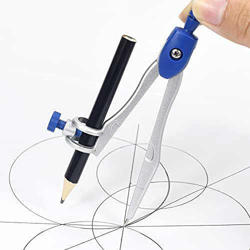 math geometry kit sets 10 piece student supplies with shatterproof storage boxincludes rulersprotractorcompasseraserpencil sharpenerlead refillspencilfor drafting and drawingsnavy blue