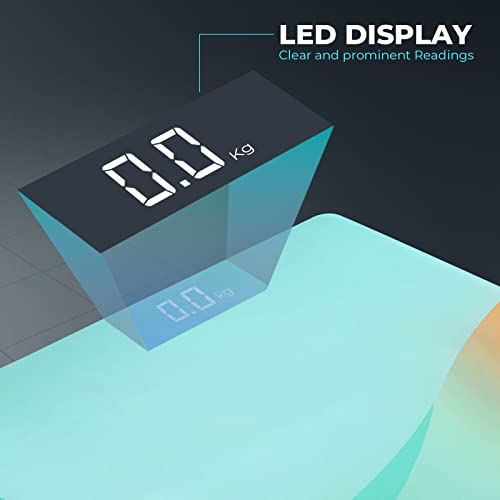 beatXP Optifit Air Digital Weighing Scale with Backlit LED Panel (Blue), Electronic Weight Machine for Body Weight with 6 mm Thick Tempered Glass -... - Image 7