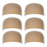 OMORFIEER 6 Pack Nylon Stocking Wig Caps for Women and Men Elastic Stretchy Neutral Nude Beige