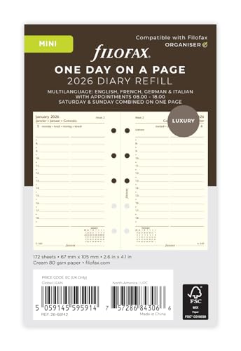 Filofax 2021 Domino Patent Pine A5 Planner – Weekly Layout, 6-Ring Binder, Multilingual Diary