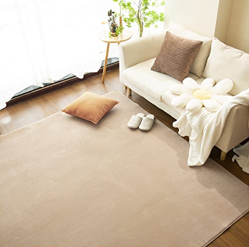 カーペット 低反発 ラグマット 洗える 厚手 12㎜ 130×190㎝ 約1.5畳 クッションラグ 微撥水 ホットカーペット対応 滑り止め付き こたつ敷きマット 低ホルム さらフワ 防音 モカ