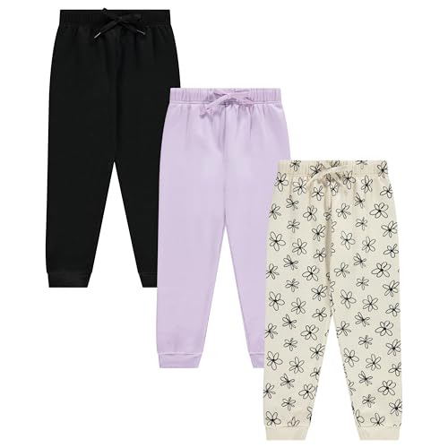 Image of BTween Kids Girls Fashion Stretch Waist Ultra Soft Jogger Pants Set 3 Pack Bundle