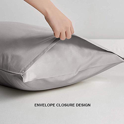 FLXXIE Microfiber Pillow Cases Standard Size, Soft Pillowcases with Envelope Closure, Wrinkle, Stain Resistant Pillow Covers, 20x26, Smoky Grey