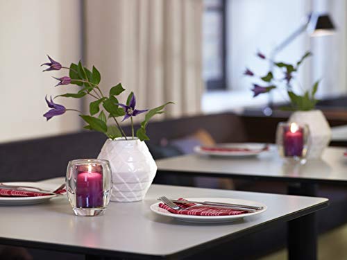 Bolsius Votive Candles - 20 Pack Restaurant Candles In Purple Unbreakable Plastic Cups - 24 Hours Burn Time - Premium European Quality - Unscented Smokeless Wedding, Birthday, Party & Relight Candles #TOP5