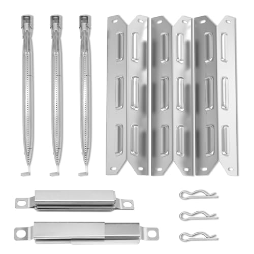 Grill Replacement Parts for Kenmore 3-Burner Gas Grills 146.23678310 146.29162310 146.23674310 146.23673310 Stainless Steel Heat Plates Grill Burners and Crossover Tube for Kenmore Accessories
