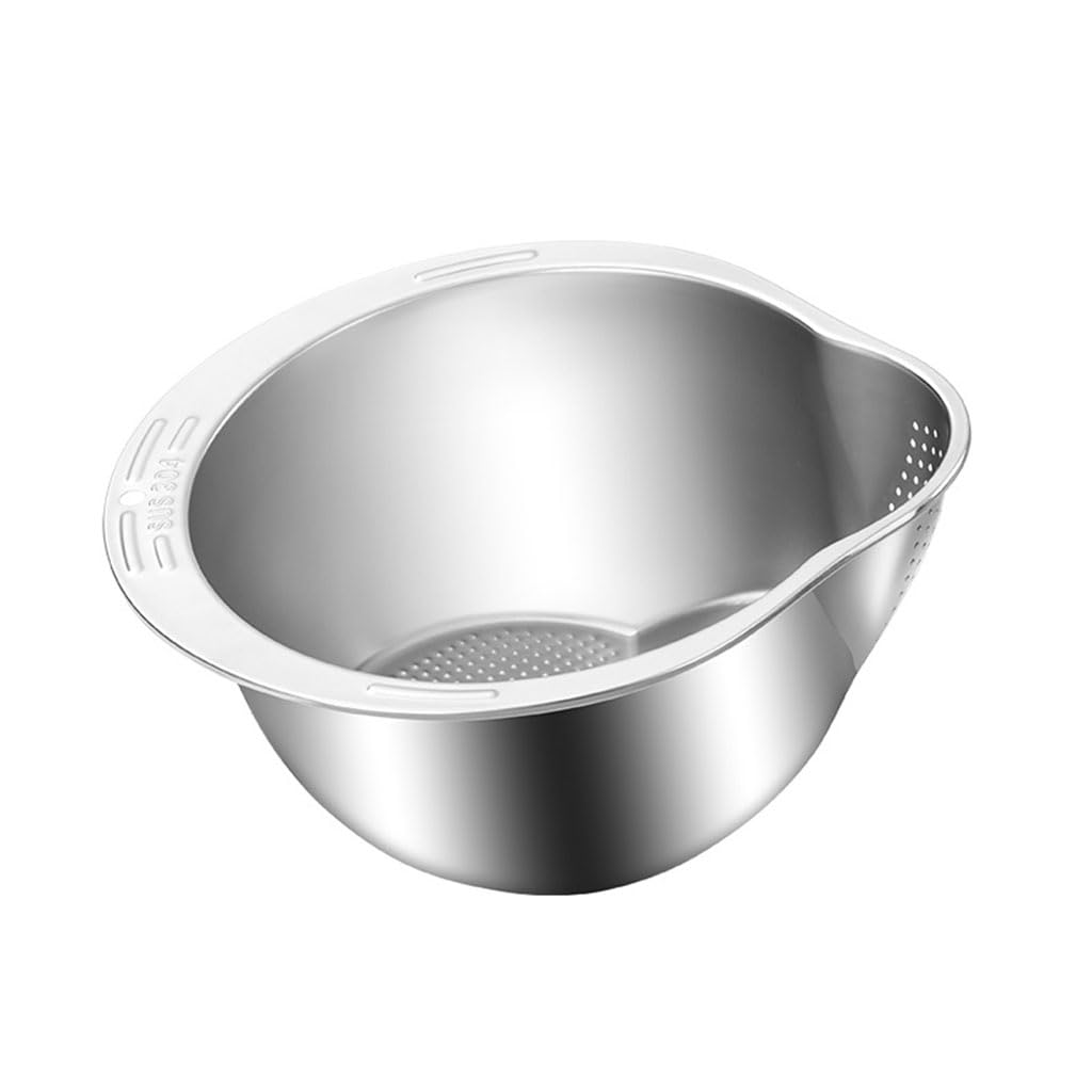 Colador pequeño de Acero Inoxidable, colador microperforado colador de Cocina para multifuncionalesfideos, arroz, Verduras Frutas Herramientas de Cocina(Size:27CM,Color:Plata)
