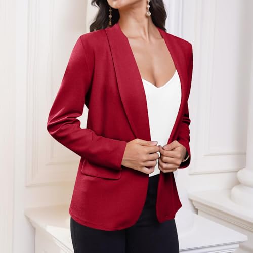 Blazers for Women Business Casual Long Sleeve Open Front Blazer Jacket Solid Trendy Fitted Suit Jackets with Pockets3