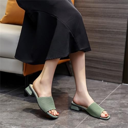 Heeled Sandals for Women Wide Width Open Toe Block Slip On Casual Chunky Low Heel Heeled Sandals Plantar Fasciitis Comfortable Walking Sandal2