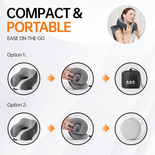 Travel Pillows for Airplanes,100% Pure Memory Foam Travel Neck Pillow - image 4