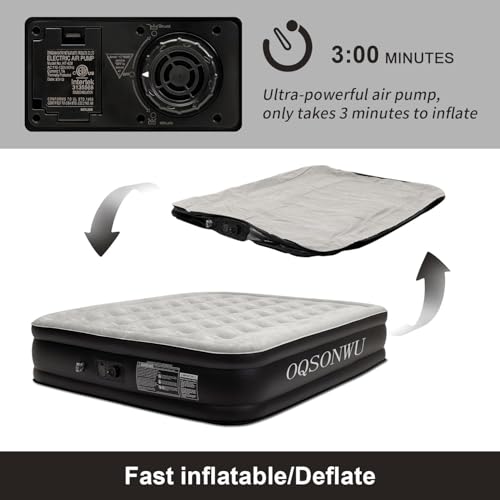 Oqsonwu Air Mattress 16" Air Bed Queen with Built in Pump の商品画像 1
