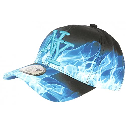 Hip Hop Honour Casquette Enfant Bleue et Noire Streetwear Fire NY Baseball de 7 a 11 Ans - Taille Unique - Orange