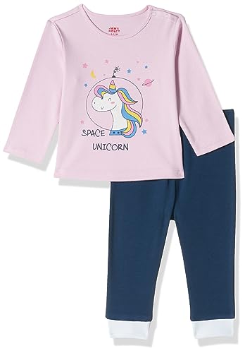 Image of Amazon Brand - Jam & Honey Baby-Boys and Girls 100% Soft & Pure Cotton Long Sleeve Tee with Jogger - Unisex Clothing Set