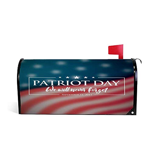 N / A Nuansexi Outdoor Mailbox Cover Magnetic Patriot Day Blurry American Flag Mailbox Wraps Waterproof Holiday Seasonal Greeting Post Letter Box Cover Sunscreen Magnetic Standard Size cover