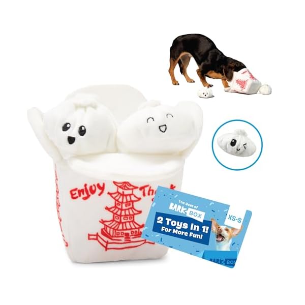 Barkbox 2 in 1 Interaktives Plüsch-Hundespielzeug - Rip and Reveal Spielzeug für Hunde und Welpen - Stimulierendes Quietschendes Haustierspielzeug