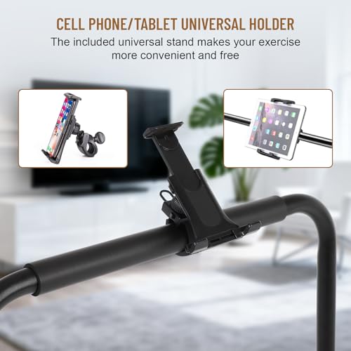 FAHKNS Handle Bar for Walking Pad Only, 31"-39.4" Height Adjustable Treadmill Handlebar, Stabilized Steel Handle Bar for Walking Pad with Phone/Tablet Holder, Non-Slip Rubber Walking Pad Handrail by FAHKNS - Used condition - Image 3