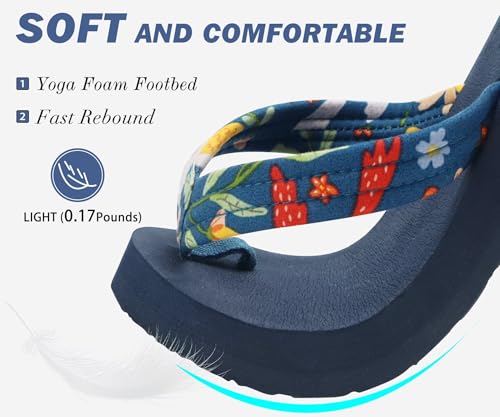 Image of KuaiLu Womens Arch Support Flip Flops Ladies Comfort Lightweight Soft Yoga Mat Cushion Walking Thong Sandals