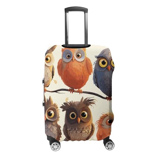 Owls Birds Printed Luggage Cover Protector, Fits 18-32 Inch Luggage4