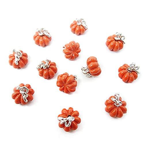 Honbay 12PCS 3D Enamel Alloy Fall Charms Pendant Autumn Pumpkin Pendant Thanksgiving Halloween Bead Charms for Earrings Bracelets Necklaces Keychains Jewelry Crafts Making
