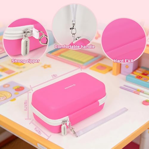 Image of ANKHOH 3D Pen for Kids Case, for 3Doodler Start+ Essentials, Rose | Portable hard EVA storage case with custom-fit base, mesh pocket and wrist strap for school and travel; case only
