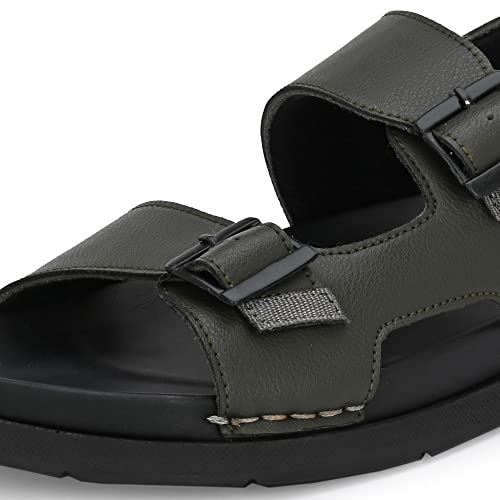 Image of Centrino Men's Durable Flip Flops, Sturdy Grip, EVA Sole & Cushioned Footbed, Hook & Loop Straps Beach Sandals - For Travel, Walking Slippers (6333)