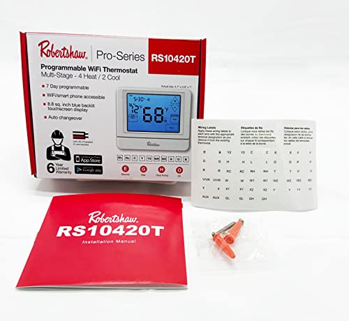 Robertshaw Rs10420T Pro Series 7-Day Wi-Fi Programmable Touchscreen Thermostat, Multi-Stage, 4 Heat / 2 Cool… #TOP5