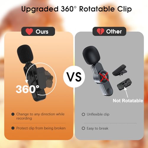 Image of MAYBESTA Wireless Lavalier Microphone for iPhone, iPad, Android - Bluetooth Lapel Phone Mic for Video Recording - Mini Clip on Microphones for YouTube Podcast Interview(2-in-1 Port)