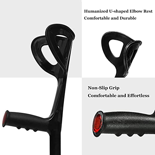 Muletas de antebrazo plegables para altura 140-190 cm Muletas ergonómicas para adultos Pies de goma antideslizantes 10 paradas Muletas multifunción ajustables en altura