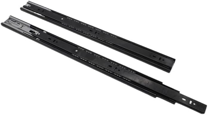 Heavy Duty Drawer Slides 1Pair Soft Close Drawer Slides 3-Section Full Extension Thicken Mute Ball Bearing Metal Cabinet Rails Length 450mm