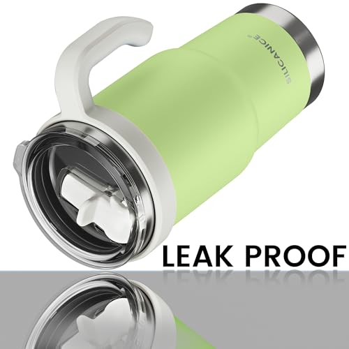 Image of 24Oz Insulated Tumbler with Flip Straw Lid - 100% Leakproof, 100% Clean, Vacuum insulated Stainless Steel | BPA-Free, Handle & Cupholder Compatible - 24H Cold, Travel /Gym /Office
