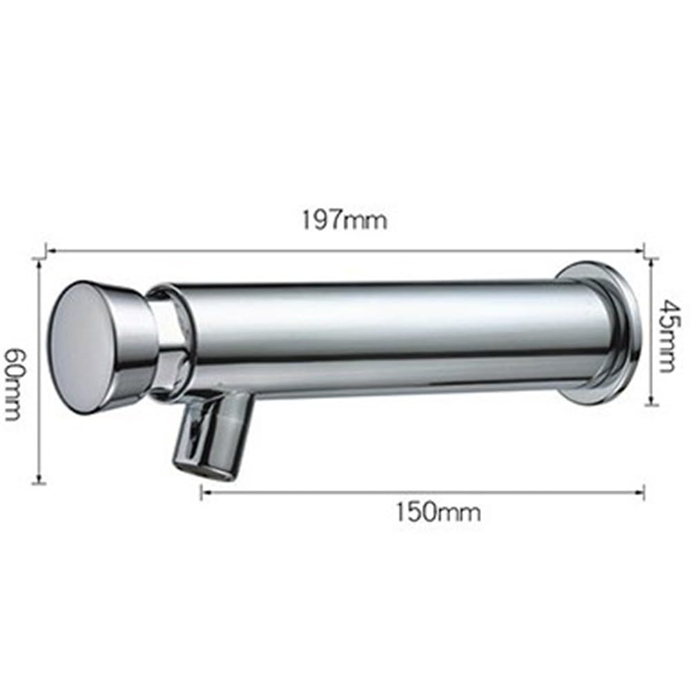 ZYWUOY Grifo de cierre retardado montado en la pared, grifo de cierre automático de latón macizo con temporizador de 4 a 8 segundos para fregadero de baño, válvula de agua fría individual de 1/2
