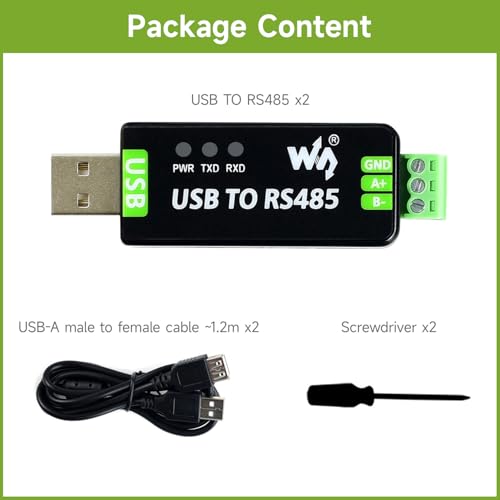 waveshare 2PCS Industrial USB to RS485 Converter with Original FT232RL and SP485EEN Embedded Protection Circuits for Industrial Control Equipments and/or Applications - Image 3