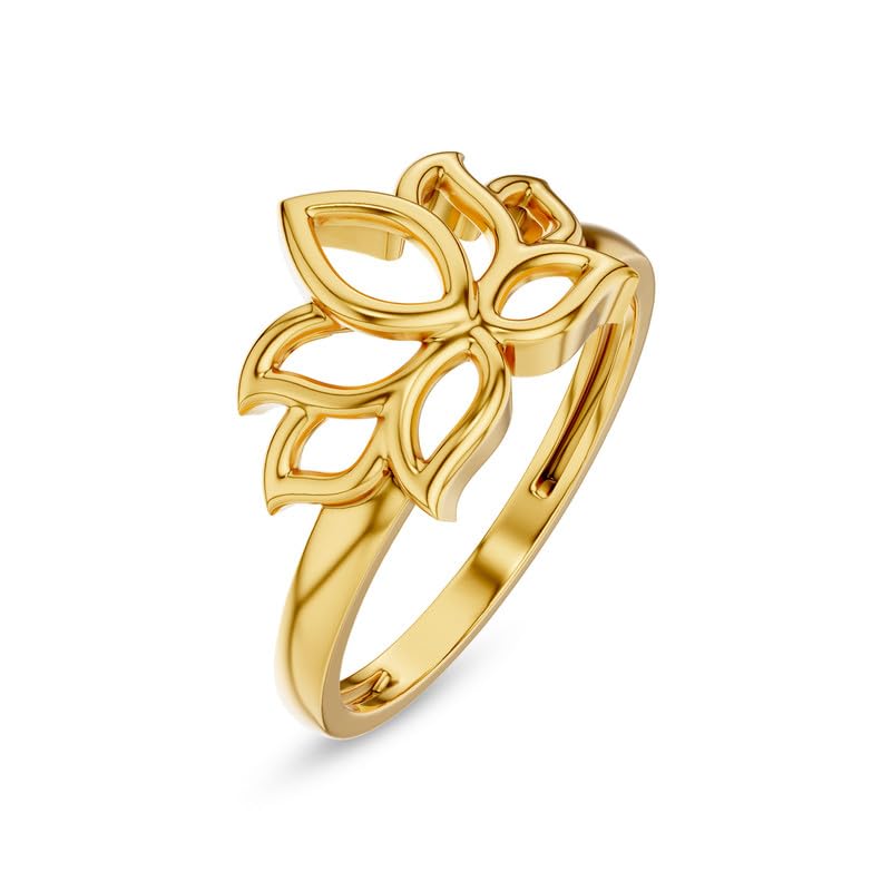 Image of KISNA 9KT / 14KT / 18KT Lotusia Yellow Gold Ring For Women | S14