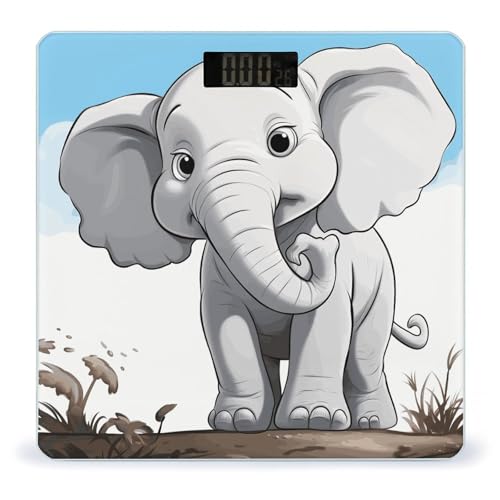 Báscula digital de baño con pantalla LED clara y vidrio templado