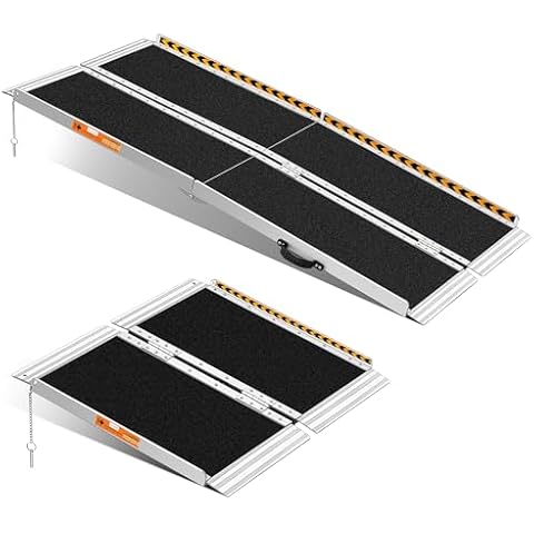 TaiH Leo 2FT & 5FT Wheelchair Ramps, 800 LBS Capacity Wheel Chair Ramp, Portable Wheelchair Ramp Scooter Ramp, for Home, Steps, Stairs, Doorways, Curbs Black Cover